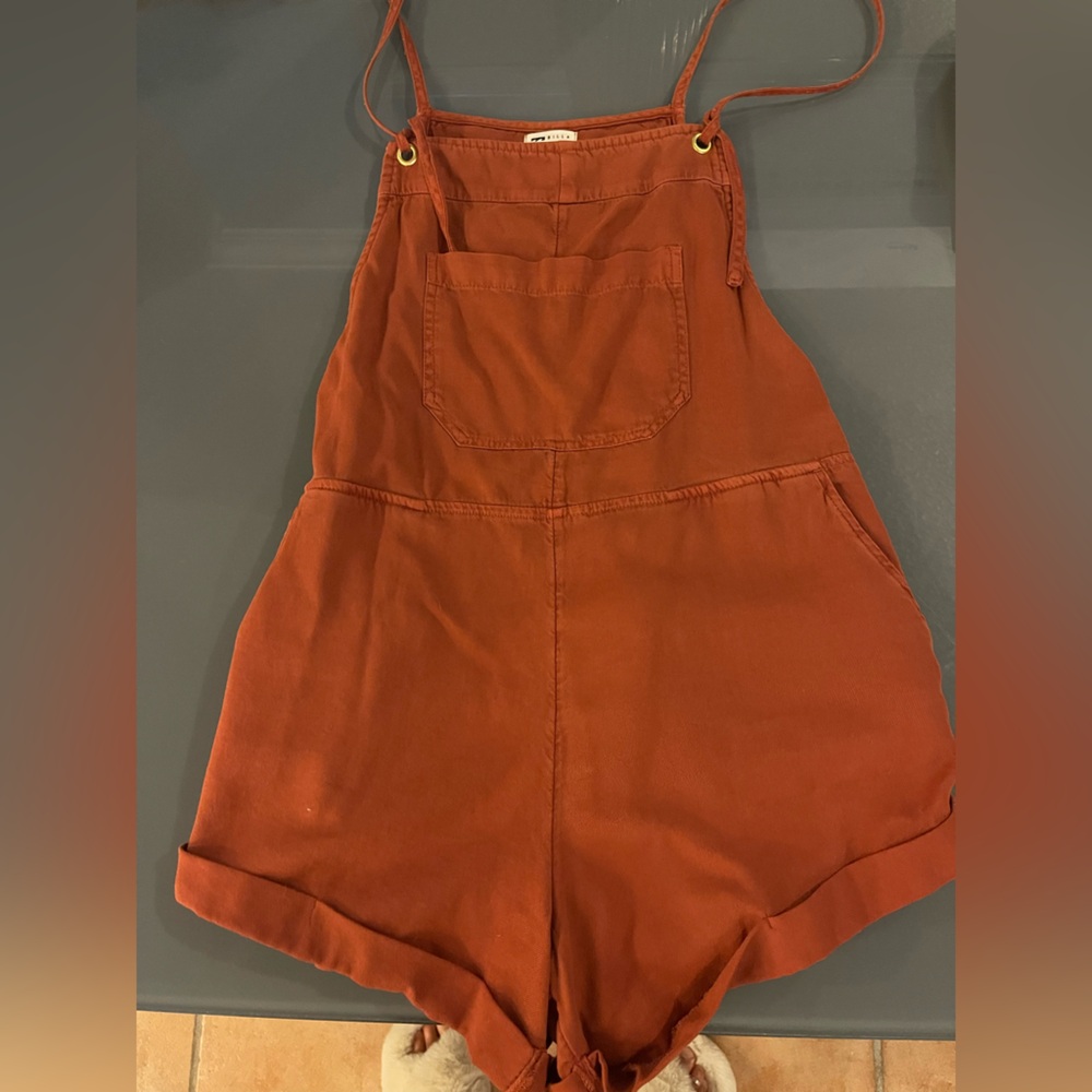 Billabong Brick Red Overalls Relaxed Fit SMALL
